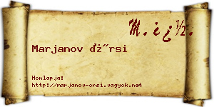 Marjanov Örsi névjegykártya